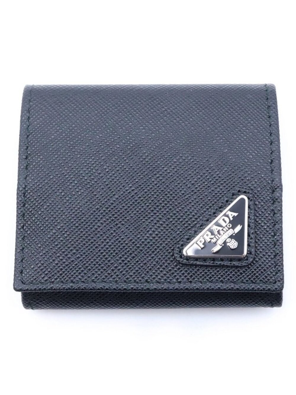 Prada Saffiano Leather Coin Purse Black